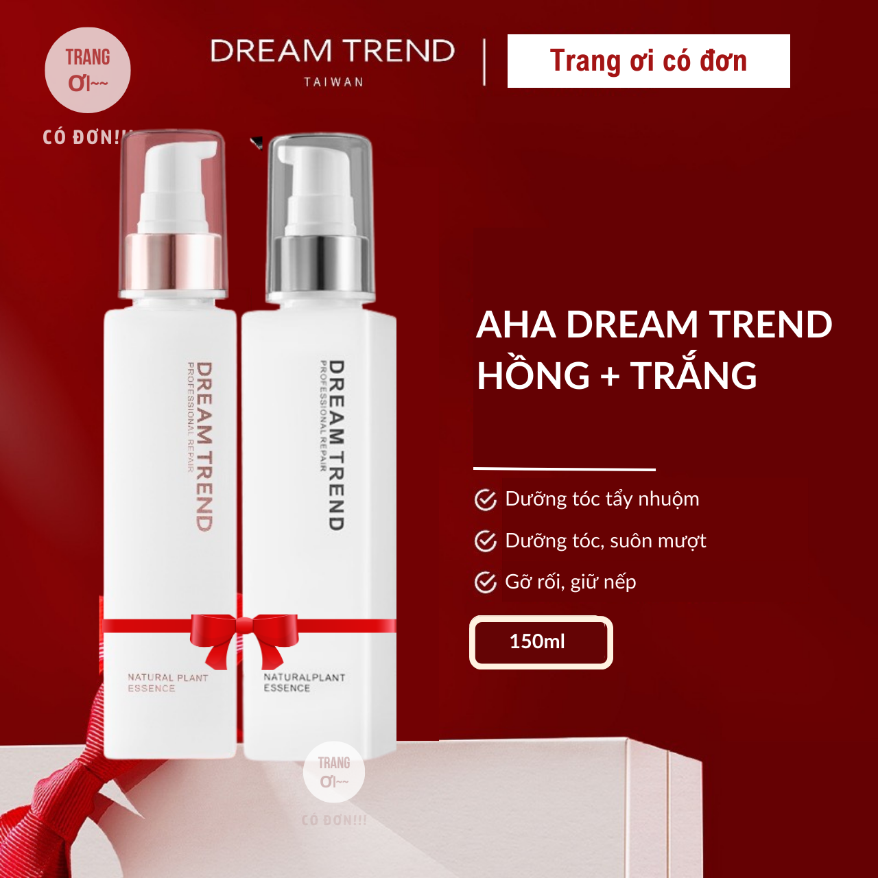 [HCM]Dream Trend tinh chất dưỡng tóc AHA Essence (1 trắng và 1 chai hồng mới ) Combo 2 chai