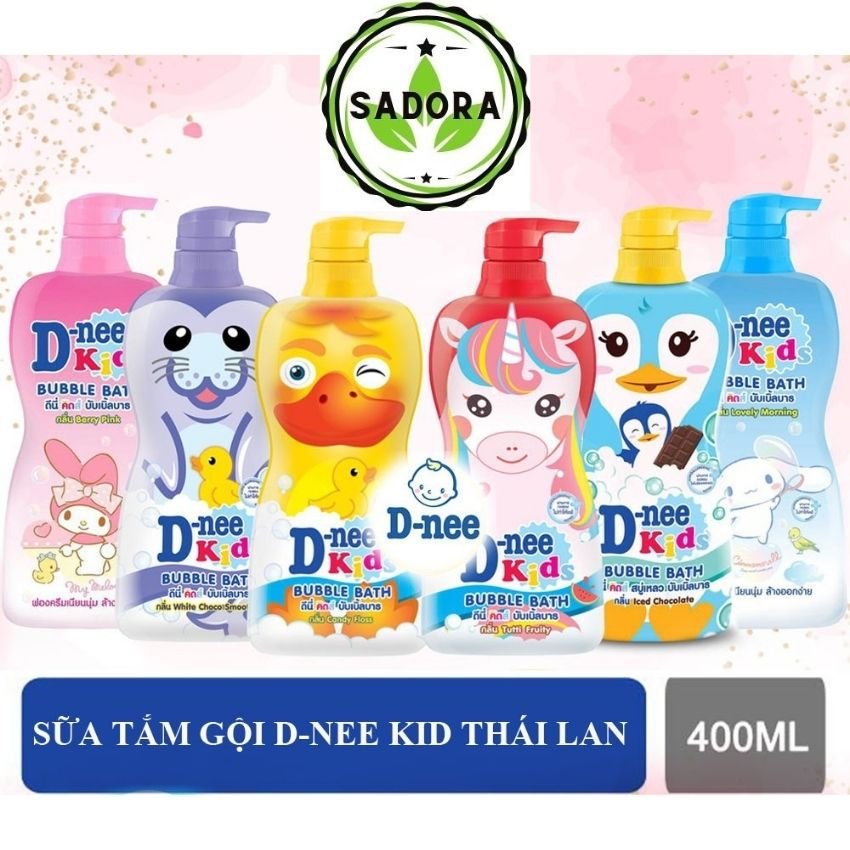 [Freeship] Sữa Tắm Gội Em Bé Dnee Kids 400ml Thái Lan SADORA chiết xuất thiên nhiên an toàn cho bé khi sử dụng, hương thơm nhẹ nhàng