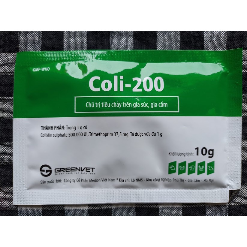 Coli200 10g Tiêu chảy gia súc, gia cầm