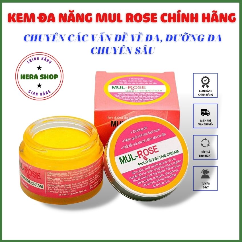 Kem nghệ đa năng mul rose chính hãng, chuyên các vấn đề về da, viêm da cơ địa, mụn lưng, sẹo thâm, vết muỗi cắn, bỏng
