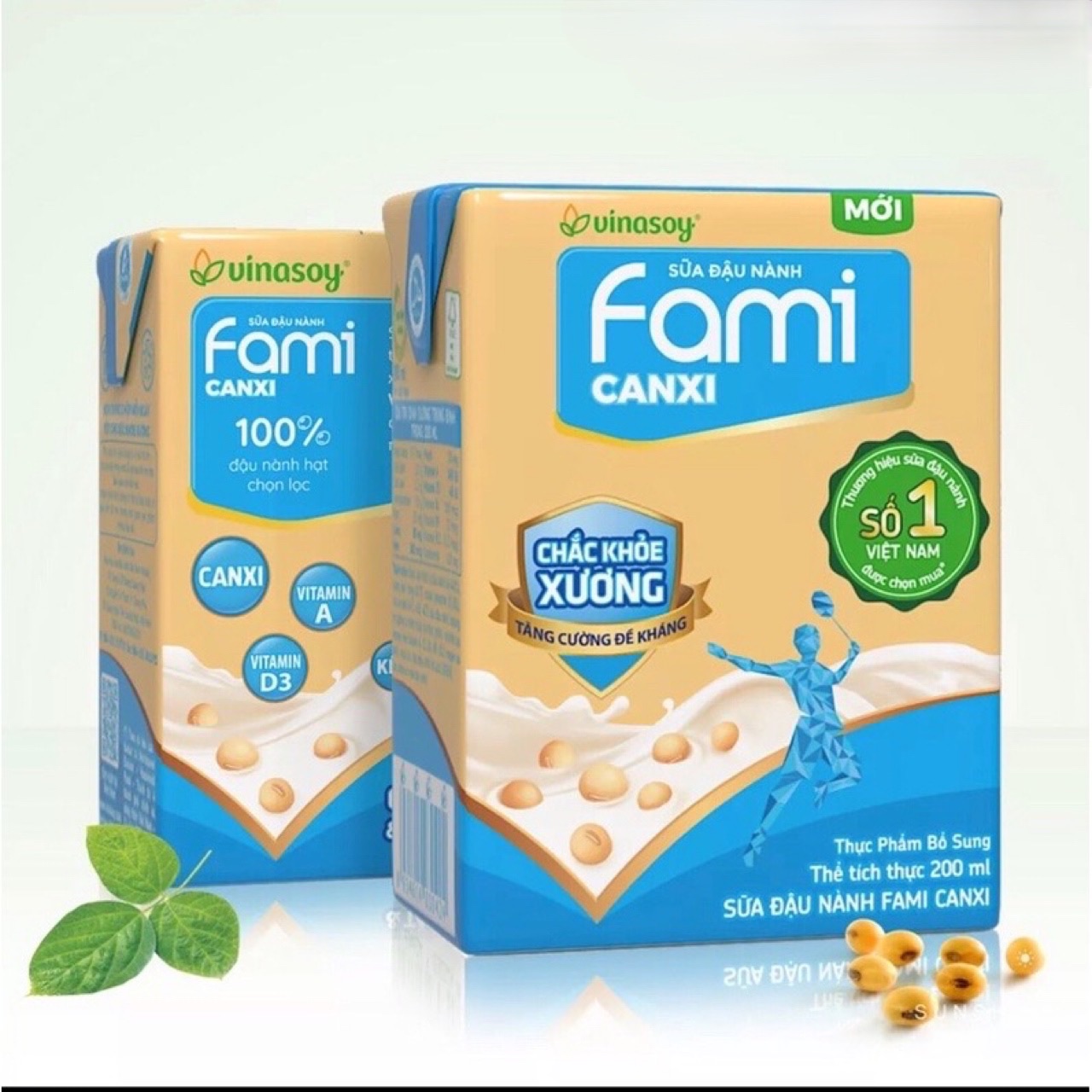Combo 12 hộp sữa đậu nành Fami Canxi mỗi hộp 200ml Date mới 12 tháng Có
