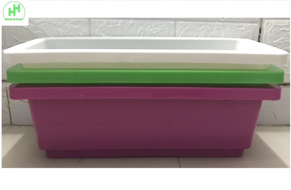 Combo 3 Chậu/ Khay/ Mánh Nhựa Trồng  Rau, Trồng Hoa, Cây Cảnh Kích Thước 48X20X16CM - Nhiều Màu