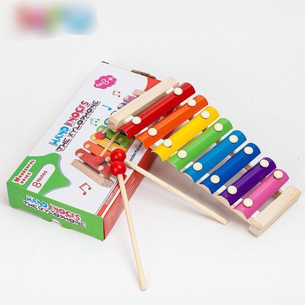 Bộ Đàn cầu vồng bằng gỗ 8 thanh - Đồ chơi gỗ Montessori gõ nhạc cho bé - Smart Baby- dochoigo018 019