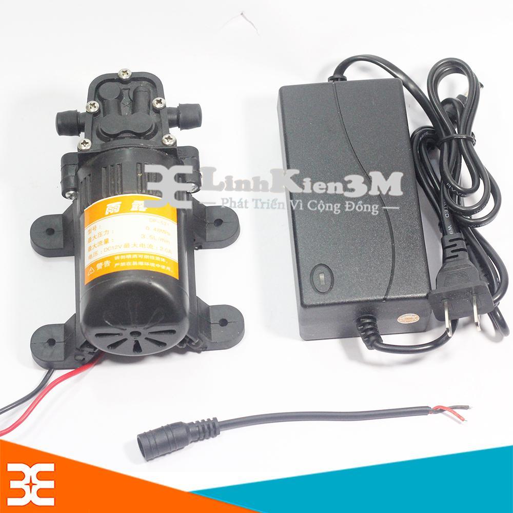 Combo Máy Bơm Mini 0.48Mpa 3.5L/Min + Nguồn 12V-5A Tặng Jack Nối Nguồn