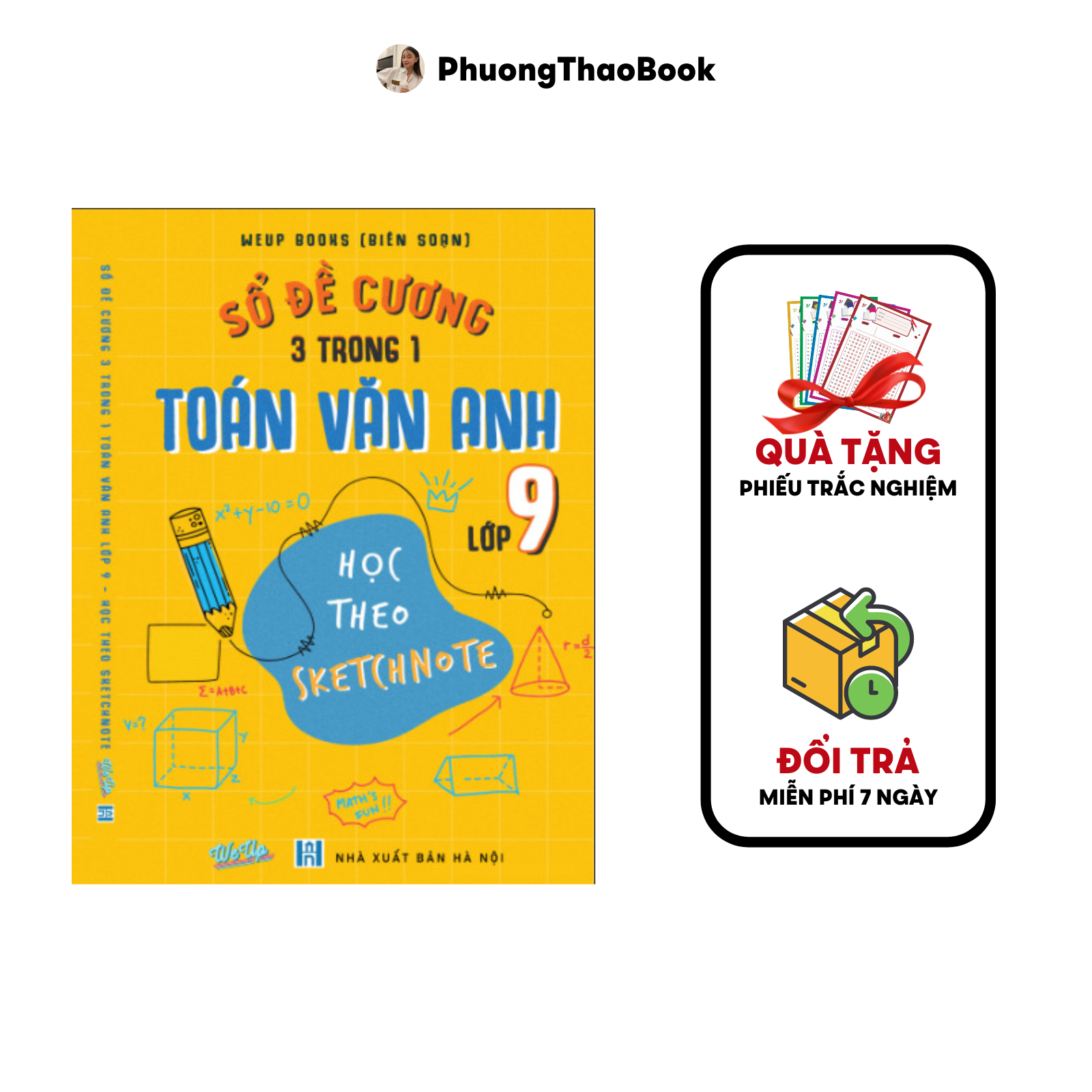 Sách - sổ tay đề cương toán văn anh 9 sketchnote