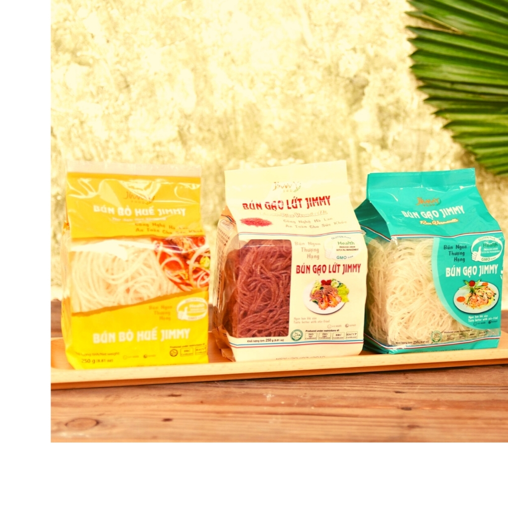 Bún bò Huế Jimmy gói 250g (sợi to) hàng xuất khẩu châu Âu, date mới nhất