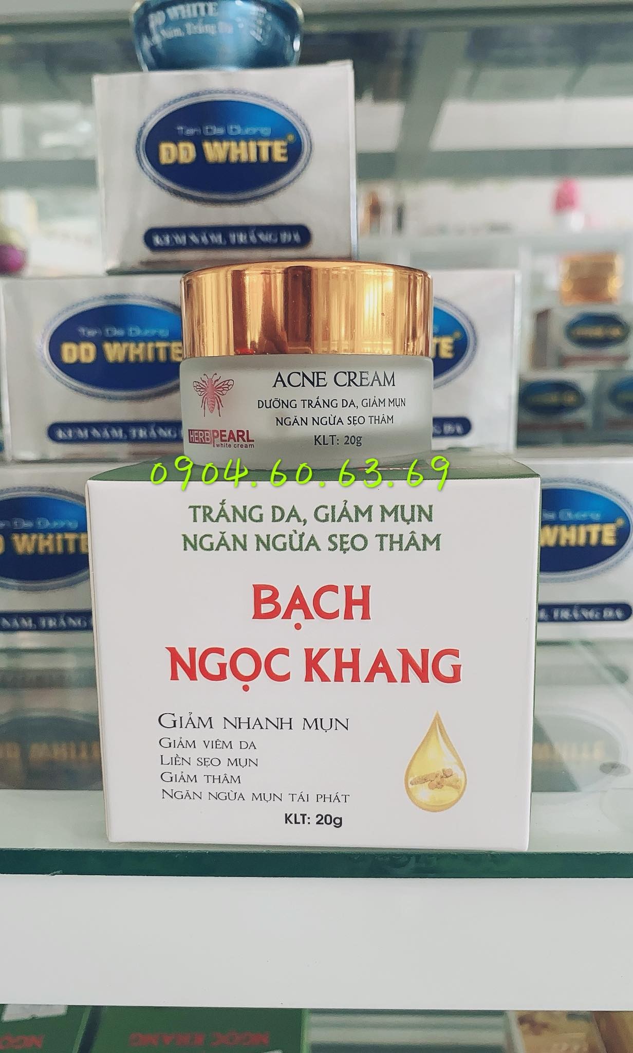 Kem Trắng Da Giảm Mụn Ngăn Ngừa Sẹo Thâm 20g BẠCH NGỌC KHANG
