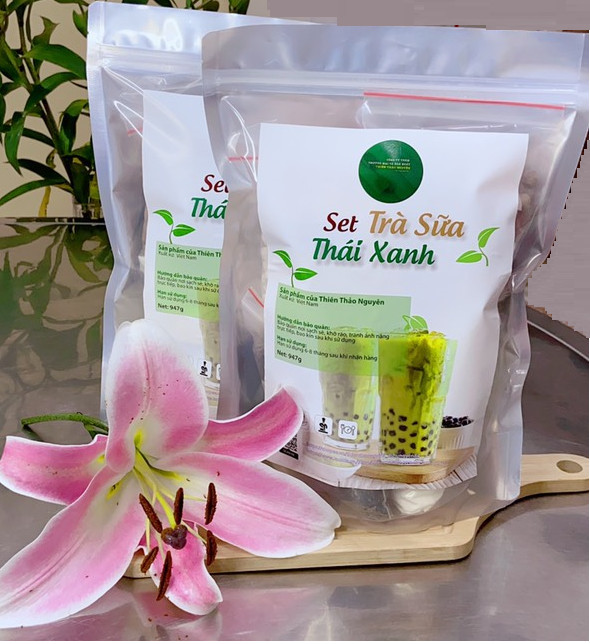 Set nguyên liệu pha trà sữa phúc long, thái đỏ, thái xanh bếp thiên thảo nguyên