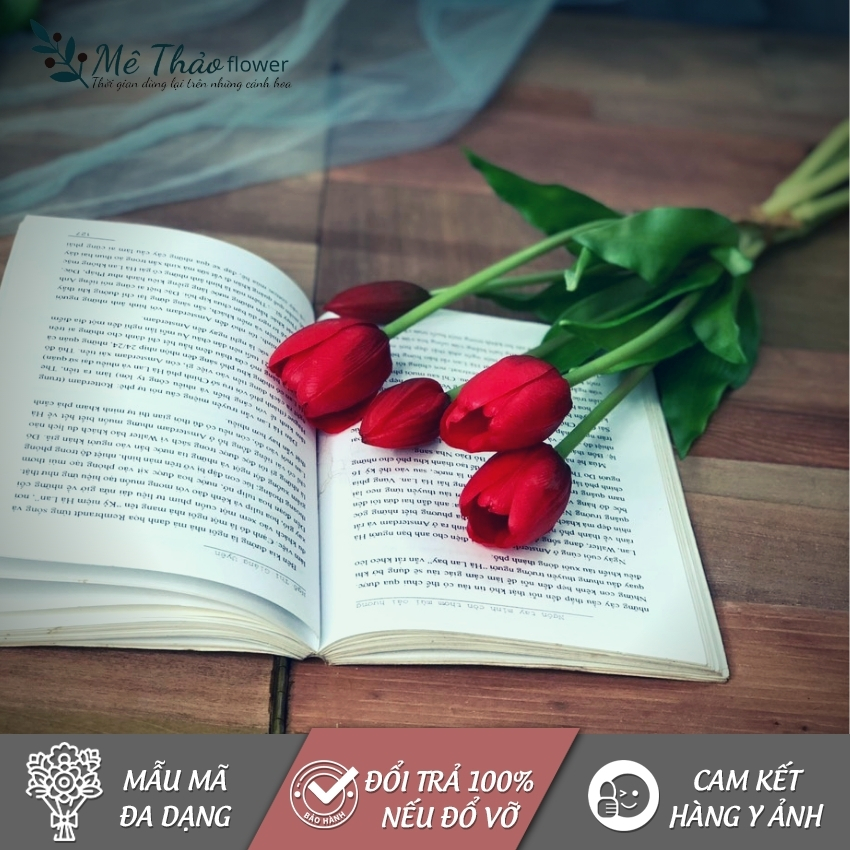 [ẢNH SHOP TỰ CHỤP] Bó Hoa Tuylip Cao Su Non SP93 - Chất Liệu Lụa Cao Cấp, Bền Đẹp, Dễ Bảo Quản, Tiết Kiệm Chi Phí Trang Trí - Mê Thảo Flower Shop