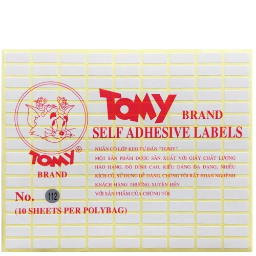 Giấy nhãn tomy 112