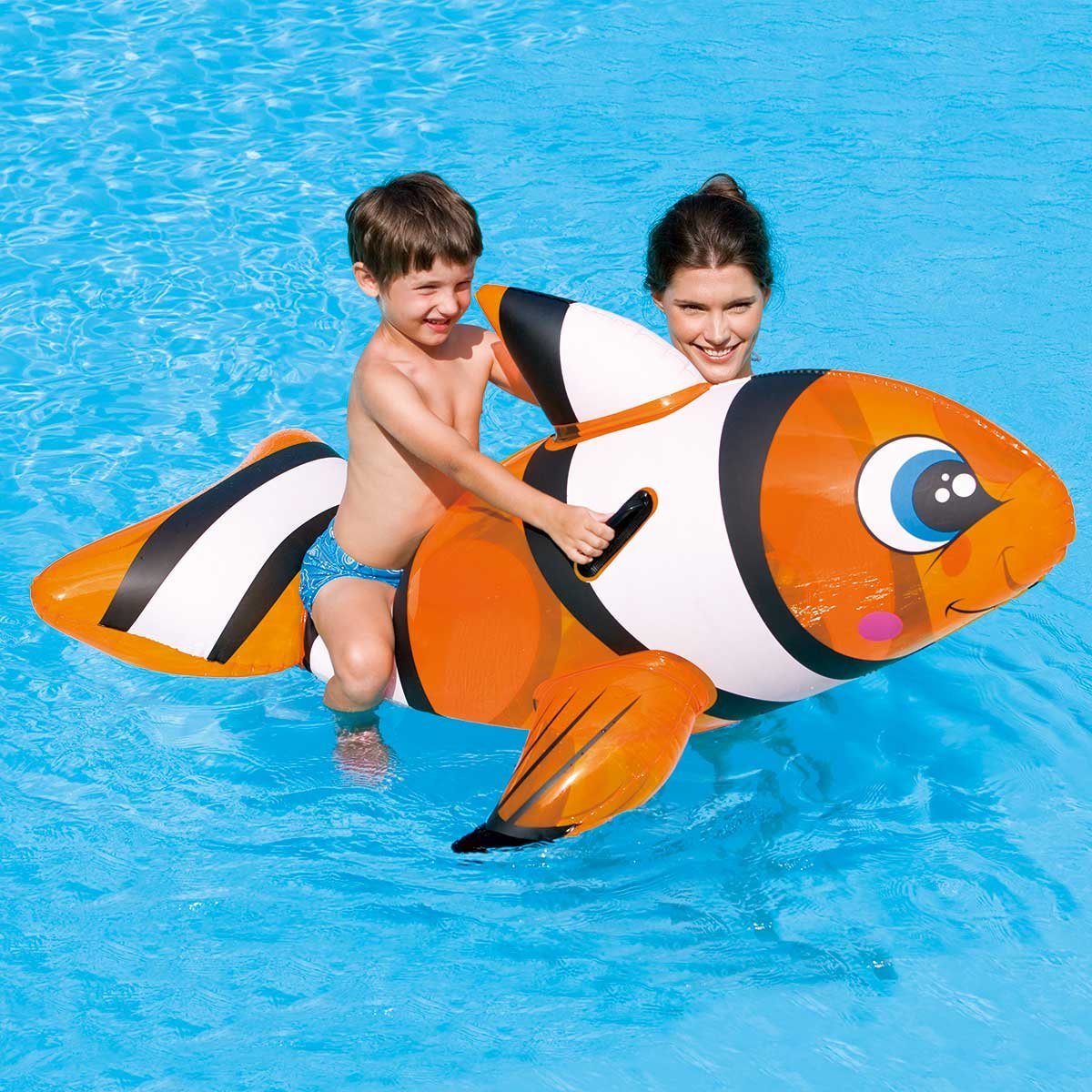 Phao bơi hình cá nemo bestway - phao bơi cho bé - phao bơi trẻ em - phao hình thú - kích thước: 1m57 68 cm.