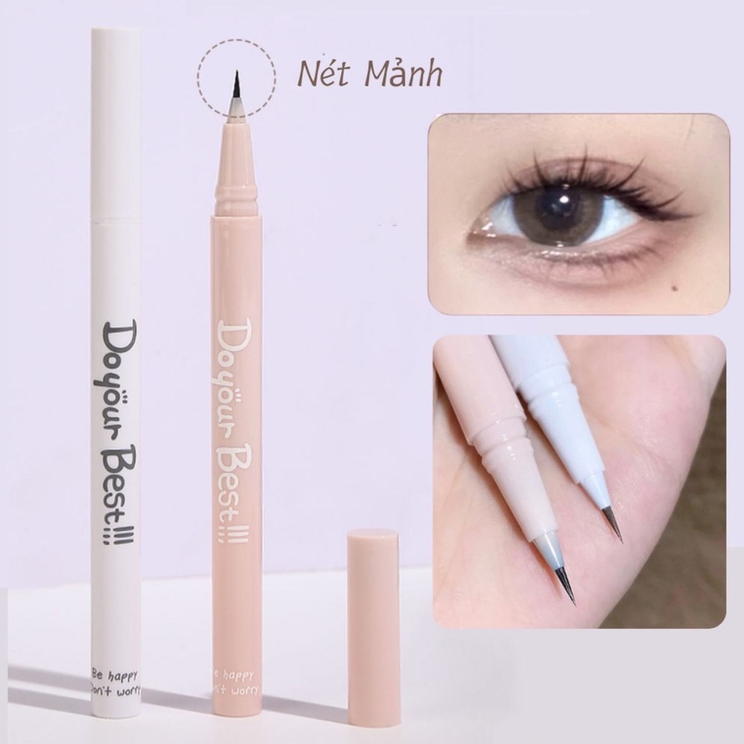 Bút kẻ bọng mắt nét mảnh chống nước GOGO TALES, Bút kẻ mắt chống nước nhanh khô tiện dụng