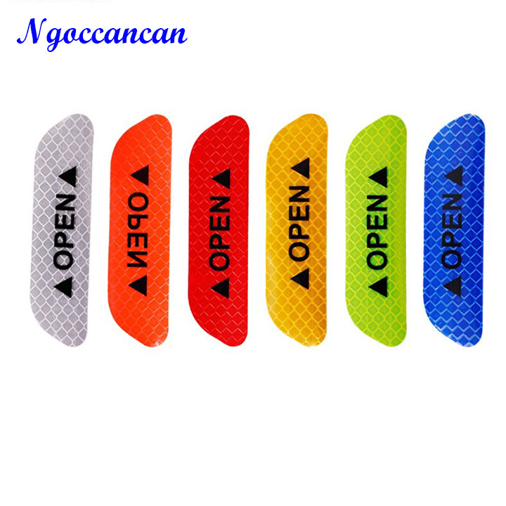 Bộ 4 tem dán phản quang mở cửa ô tô xe hơi