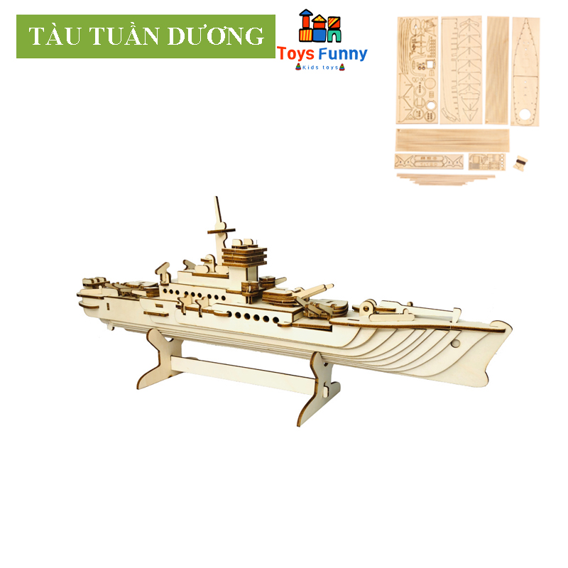 Đồ chơi Lắp ráp 3D gỗ - Mô Hình thuyền buồm, tàu cướp biển, thuyền rồng - cắt laser