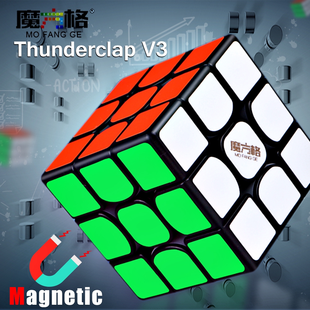Rubik 3x3 Nam châm Qiyi Thunderclap V3M - Rubik 3 tầng 3x3x3 Bẻ Góc Cực Tốt Trơn Mượt