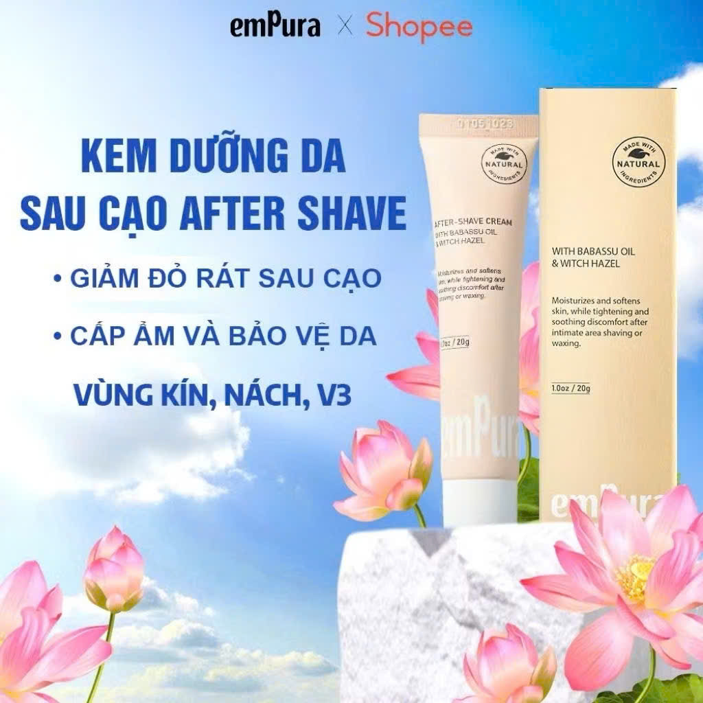 Kem Dưỡng Da Sau Cạo EmPura, Dưỡng Ẩm Hỗ trợ Giảm Kích Ứng, Mẩn Đỏ Da Làm Dịu Da 20g chính hãng