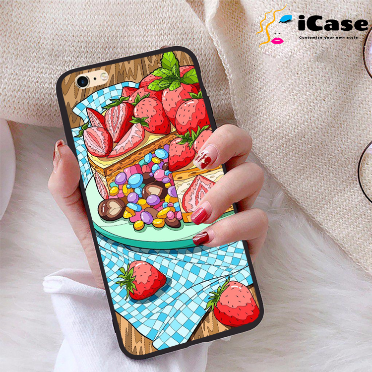 Ốp lưng iphone 6 plus viền dẻo tpu bst trái cây