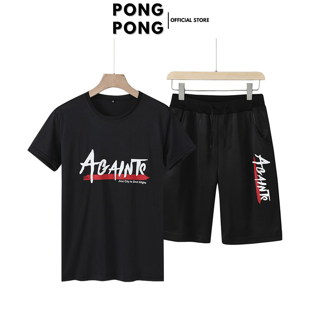 Bộ đồ thể thao nam AGAIN set bộ thể thao mùa hè mẫu mới siêu đẹp chất thun mè mịn mát thấm hút mồ hôi tốt PONGPONG