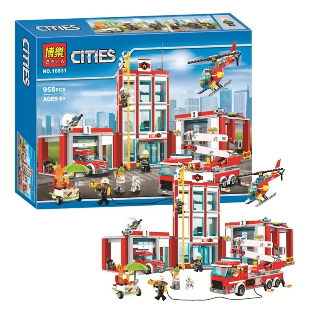 Lắp ráp xếp hình cities queen 82038 : trạm cứu hỏa 958 mảnh
