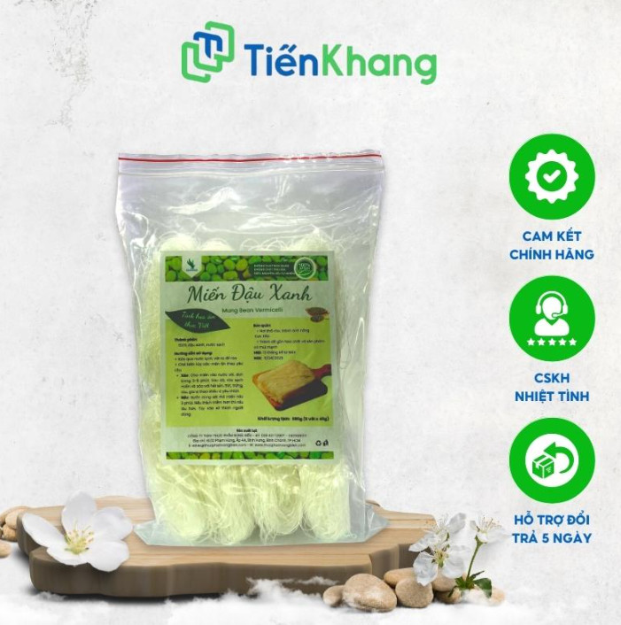 Miến Đậu Xanh Nguyên chất, 360g 8 vất x 45g