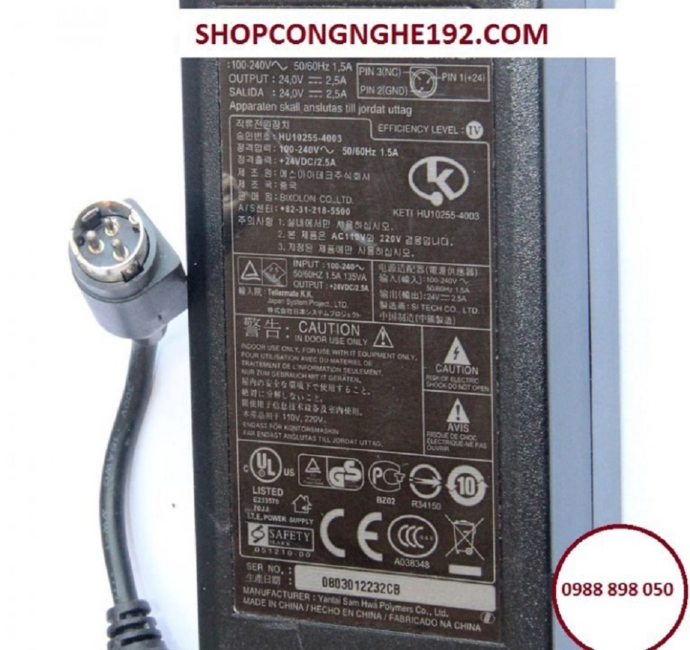 Adapter nguồn 24v 2.5a dùng cho máy in printer xprinter xp-q200 q200ii xp-350bm xp-360b xp-q200ii xp-c230