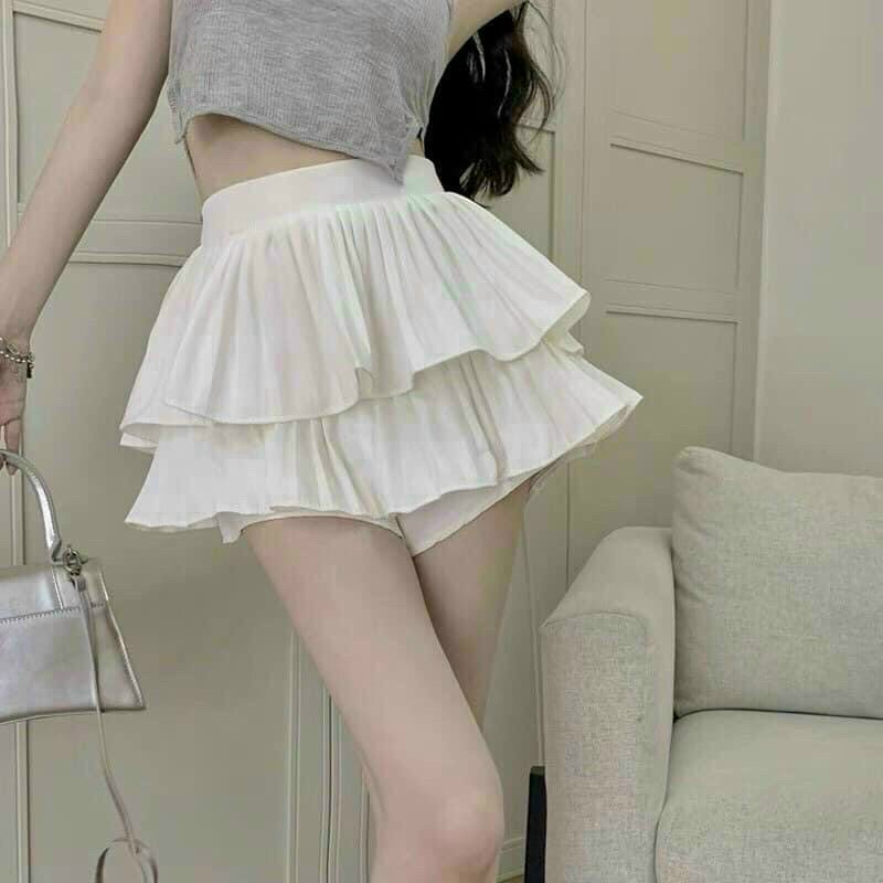 Chân váy bèo tầng xếp li siêu xinh form50kg trở lại