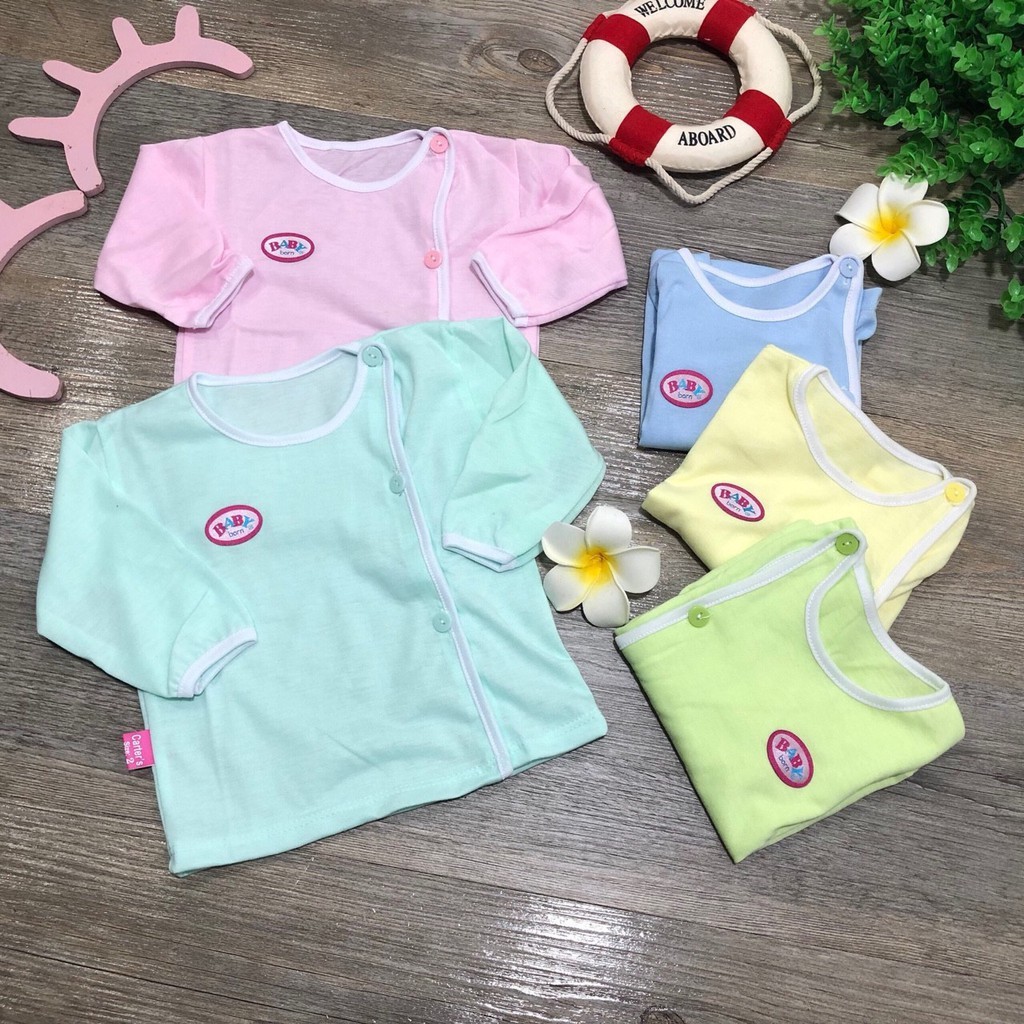 [Hoàn tiền 6%] Áo dài tay sơ sinh Baby Born cho bé từ 2 đến 8kg, hàng đẹp - 𝐀𝟐