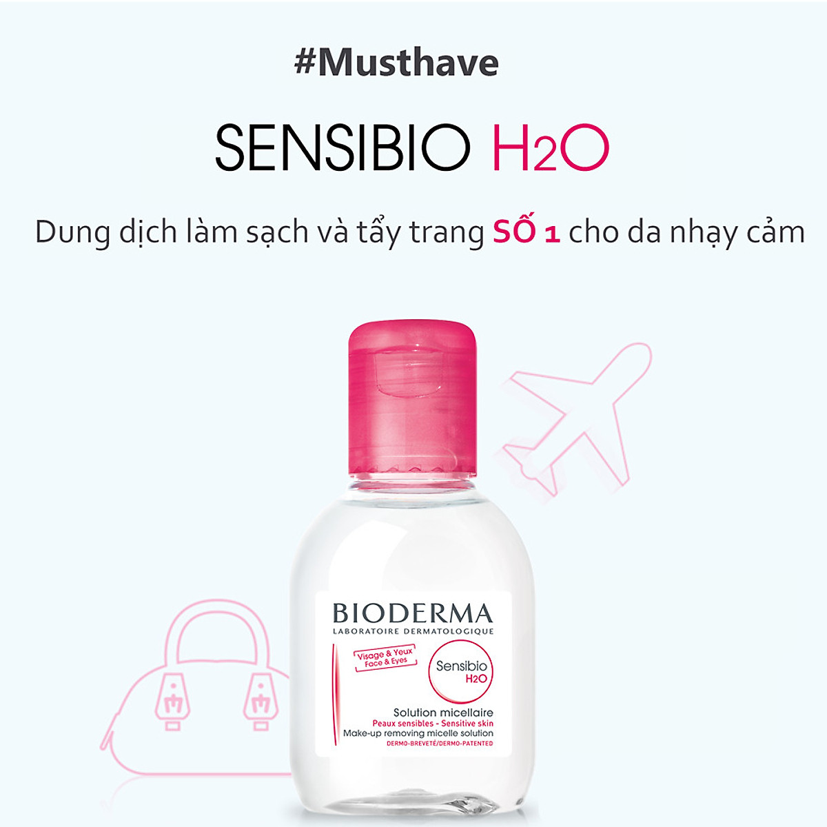 Nước tẩy trang bioderma sensibio h2o dành cho da nhạy cảm 100ml