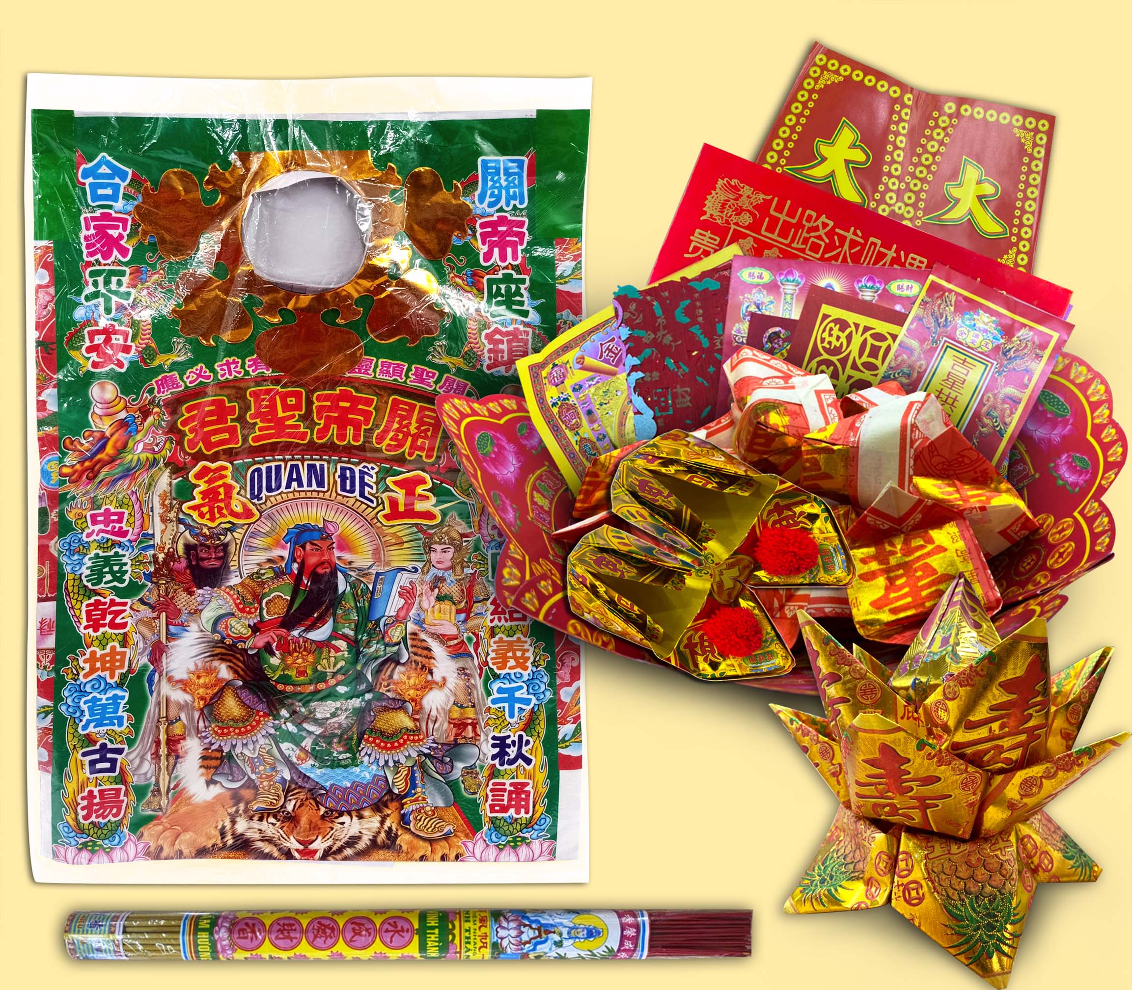 Bộ Phần Cúng Đầy Đủ Quan Đế (có nhang đèn)