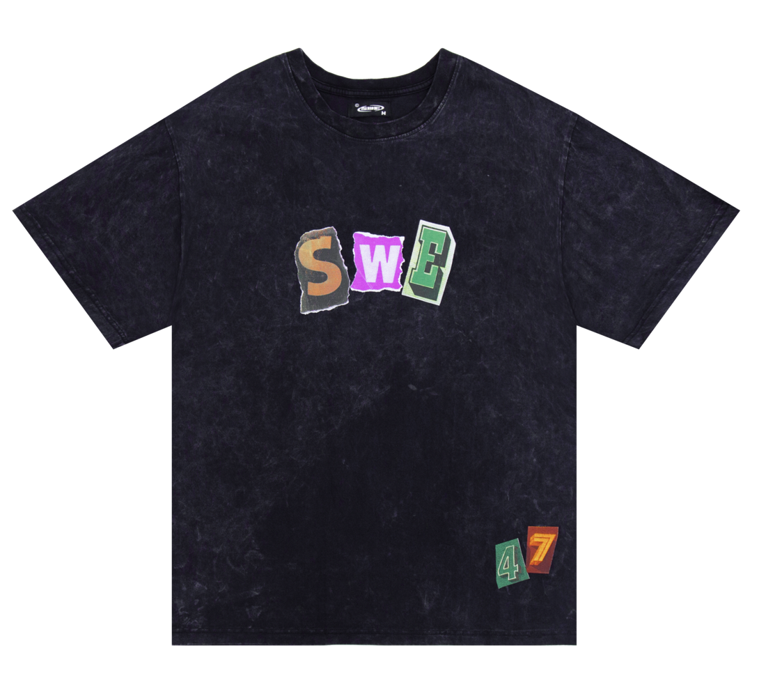 Áo thun unisex swe ransom washed tee/ đen in chữ local brand 100% cotton thoáng mát