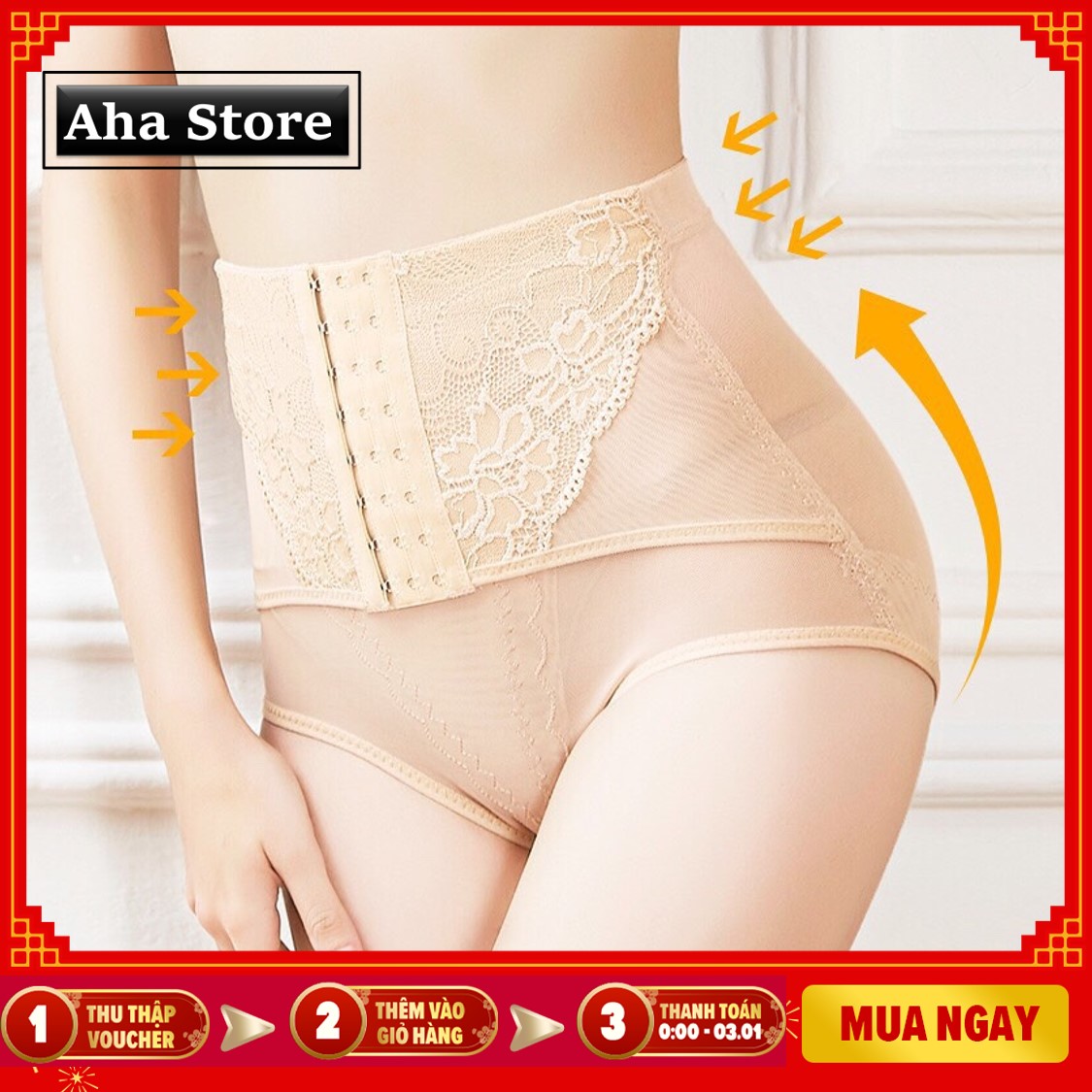  QUẦN GEN NỊT BỤNG ĐỊNH HÌNH EO THON CẠP CAO CÓ MÓC CÀI ĐỊNH HÌNH MỀM MẠI CHỐNG CUỘN CAO CẤP QUẦN LÓT NỮ NỊT BỤNG 