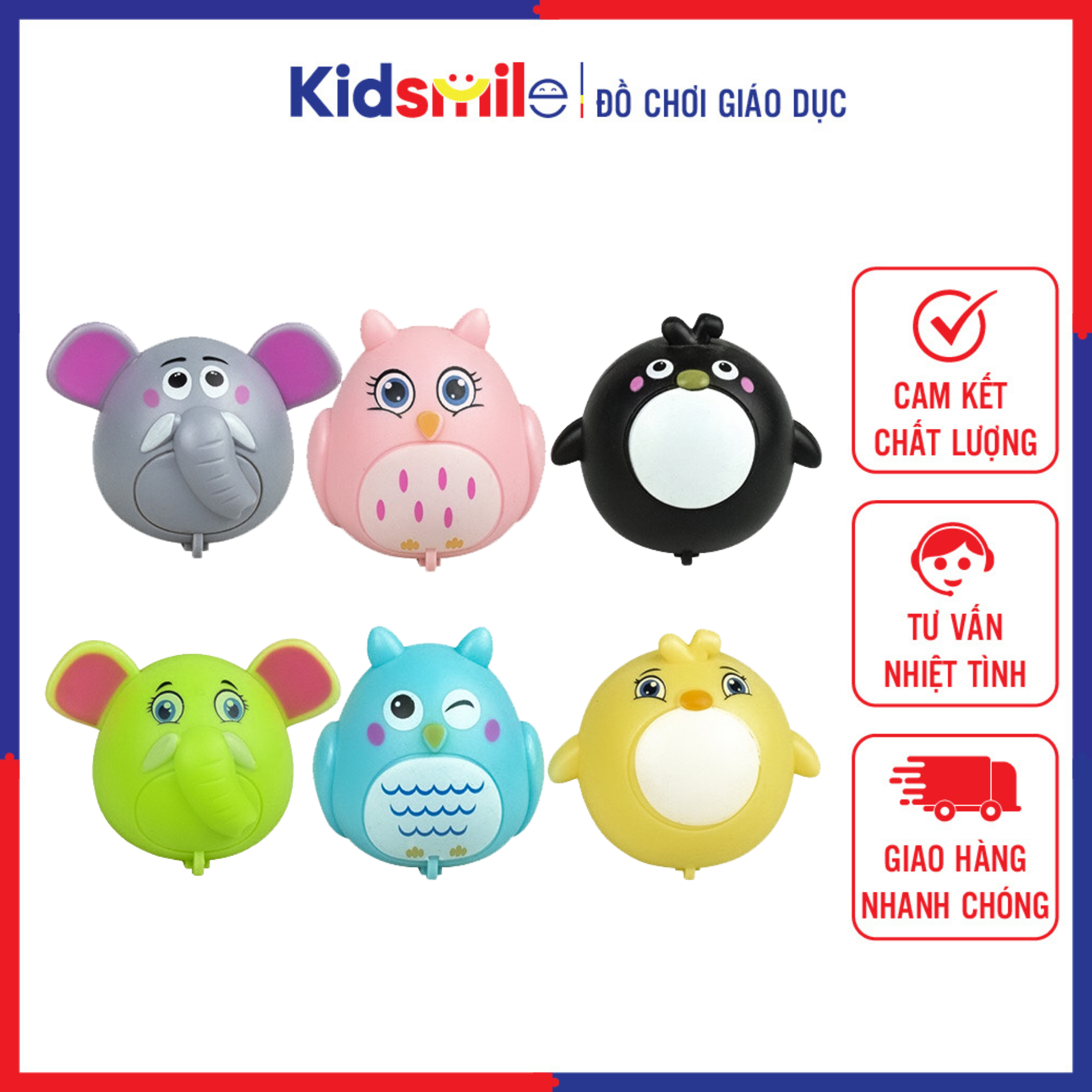 ( 1 Con ) Đồ chơi trẻ em con vật chạy đà siêu dễ thương chất liệu nhựa ABS cao cấp cho bé từ 6 tháng tuổi trở lên vui chơi thư giãn