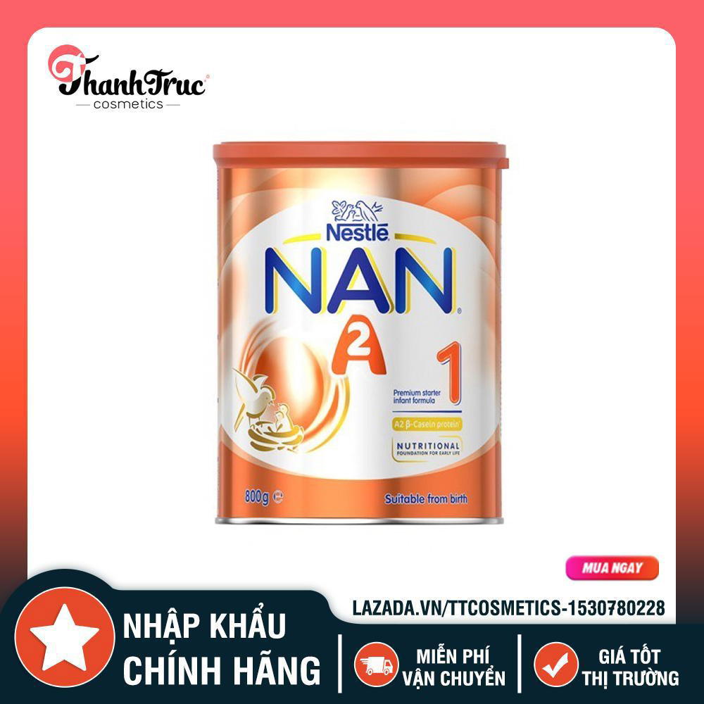 [HCM]SỮA BỘT NESTLE NAN A2 SỐ 1 ÚC 800G DÀNH CHO TRẺ TỪ 0-6 THÁNG TUỔI