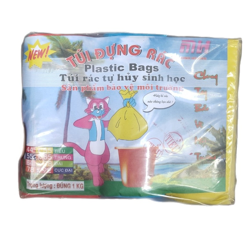 [HCM]Túi rác sinh học tự huỷ 1 ký 2 cuộn size Cực Đại 78x92