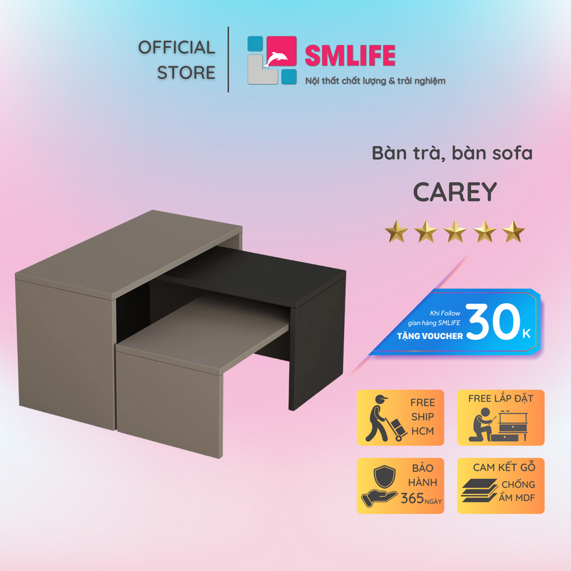 Bàn sofa phòng khách kiểu dáng thanh lịch SMLIFE Carey