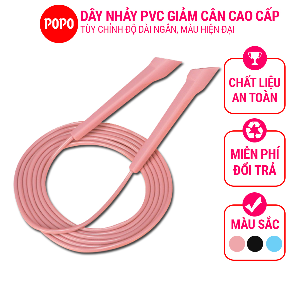 Dây nhảy tốc độ POPO dây nhảy dây tập gym hỗ trợ giảm cân Chất liệu PVC cao cấp giành cho trẻ em và người lớn TS41