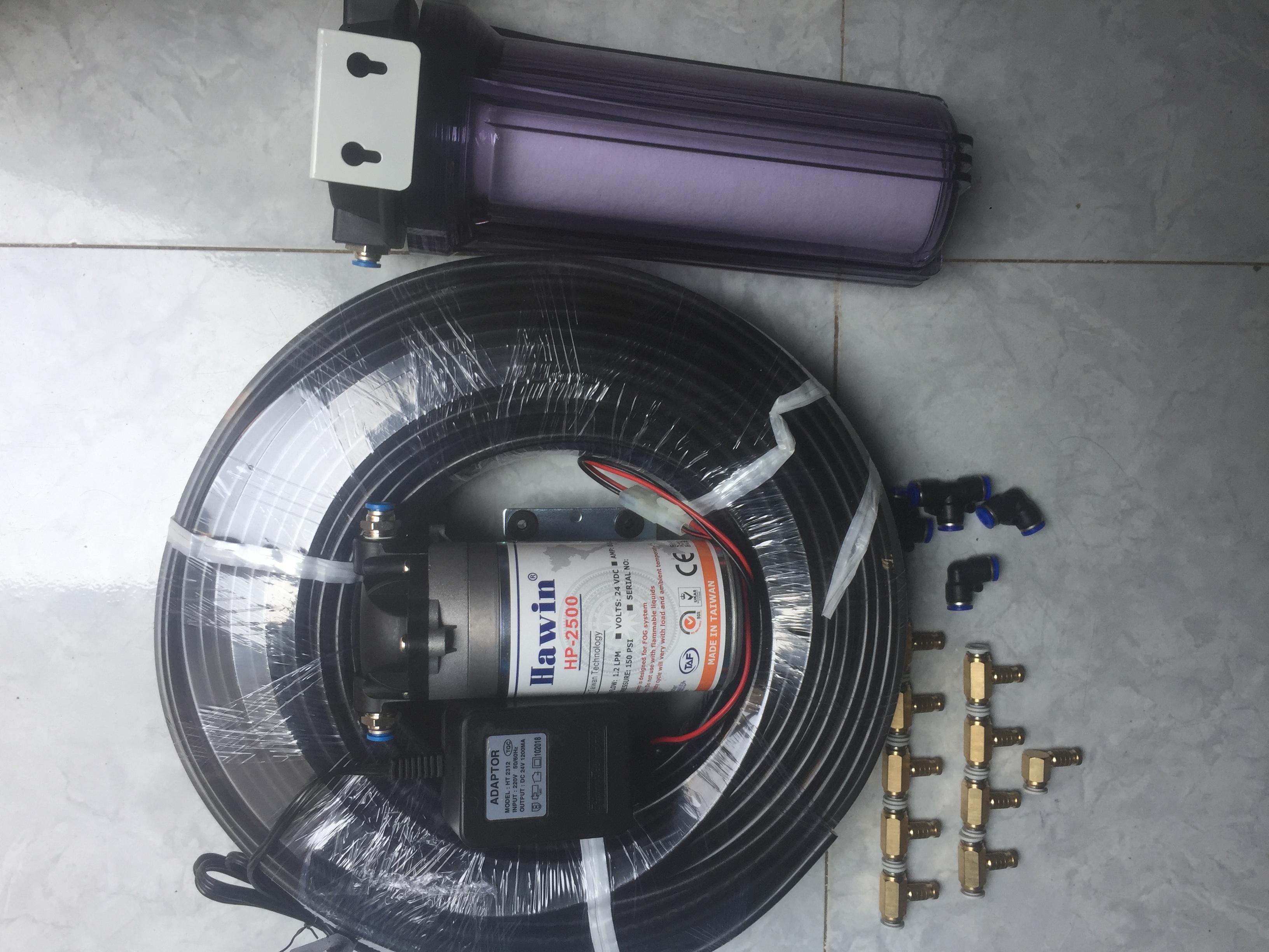 máy phun sương làm mát quán cafe vườn lan loại tốt (bh 12 tháng)