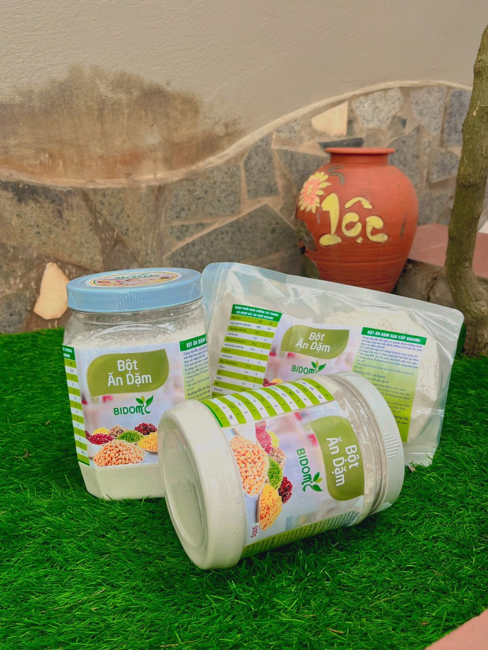 1kg Bột ăn dặm cán vỡ bidomi - bột ăn dặm cán vỡ cũng cấp đầy đủ dưỡng chất con ăn ngon hấp thụ tốt 7-12 tháng tuổi