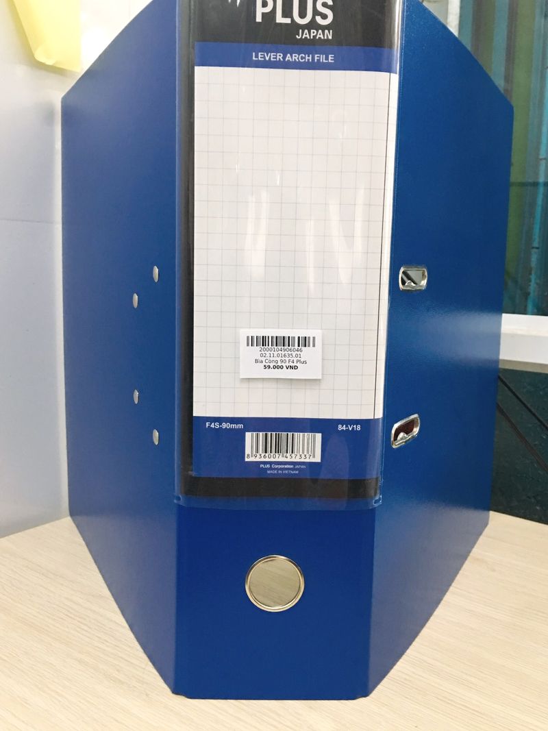 [HCM]Bìa còng PLUS khổ F4(25x33cm) gáy dày 9cm 1 mặt si