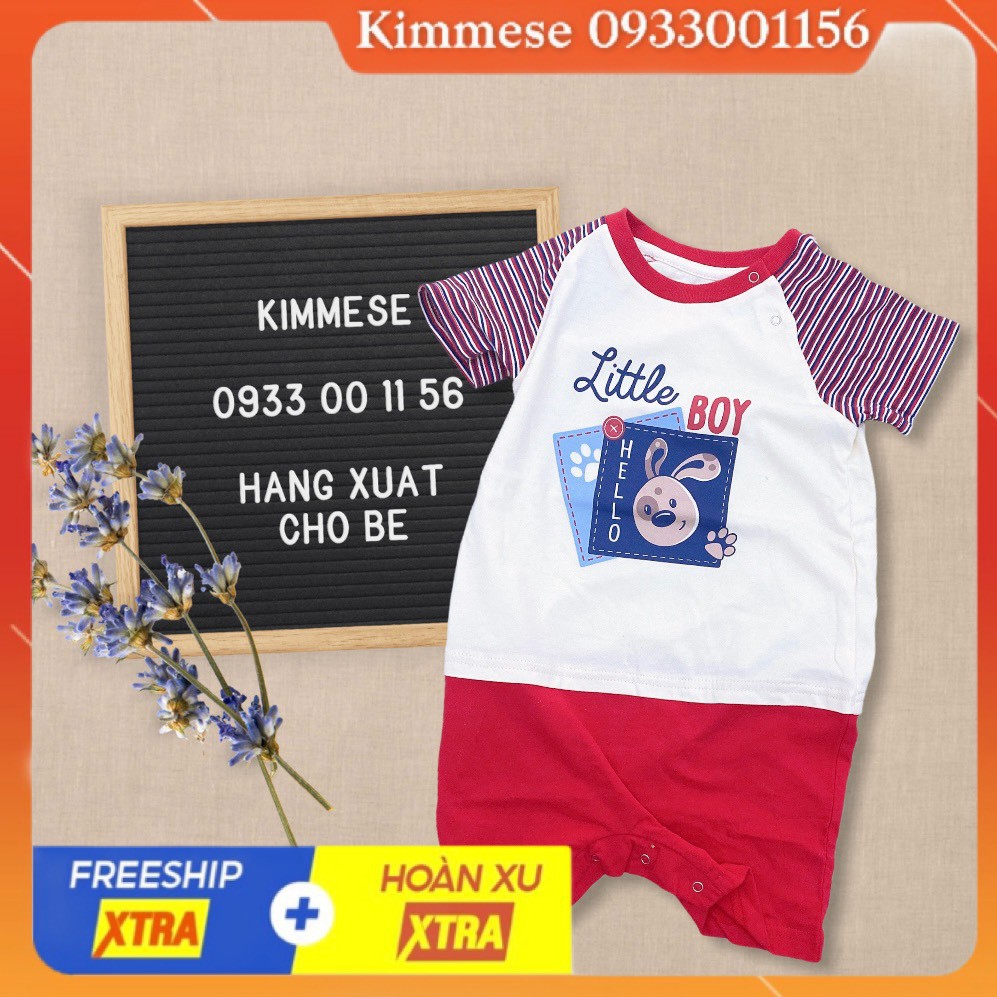 Romper bộ body cho bé cotton g.jay đỏ kem little boy thỏ cúc vai - body đùi cho bé