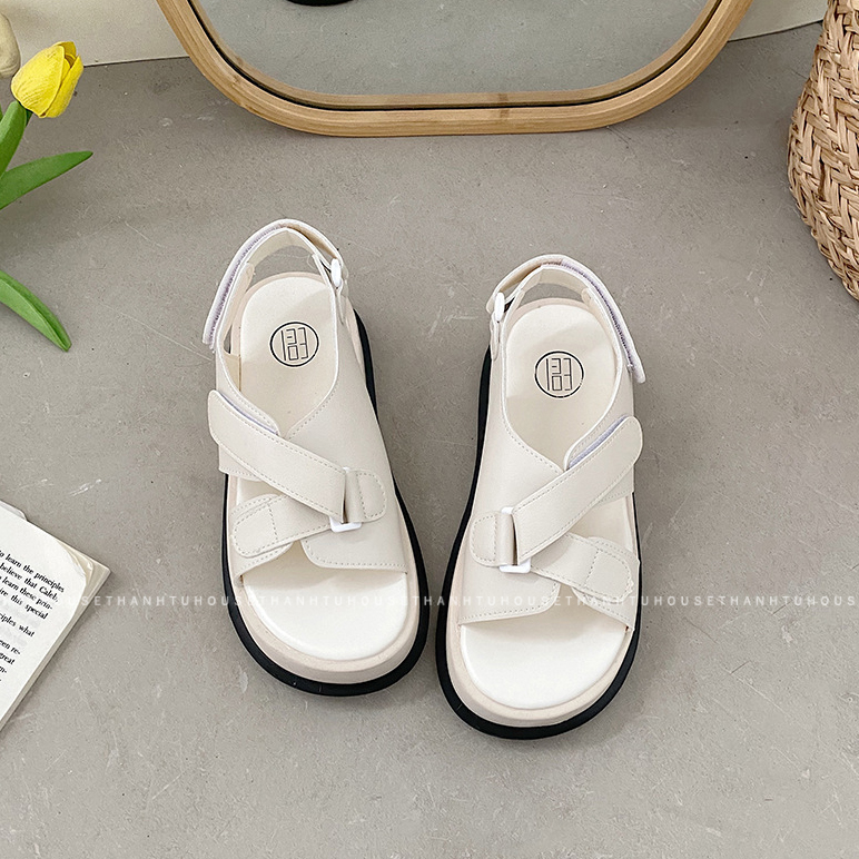 Dép Sandal Quai Chéo Ulzzang Da Mềm Đế Dày Phong Cách Hàn Quốc - SA004