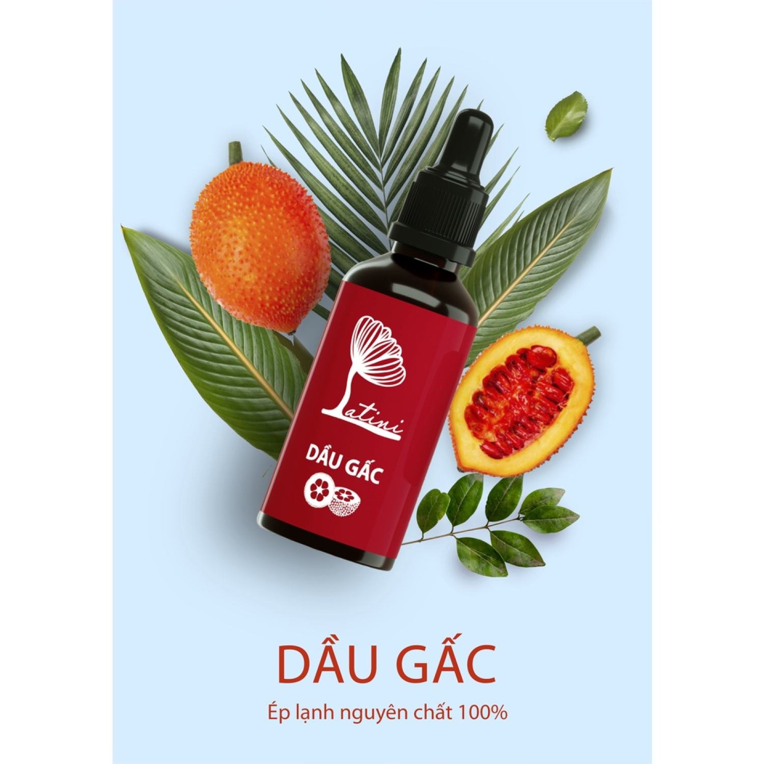 Dầu gấc ép lạnh nguyên chất 100% từ màng gấc khô dùng dưỡng da, ăn dặm cho bé