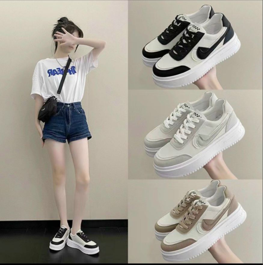 Giày bata nữ cao cấp độn đế 5cm chiều cao phong cách Hàn Quốc 2023