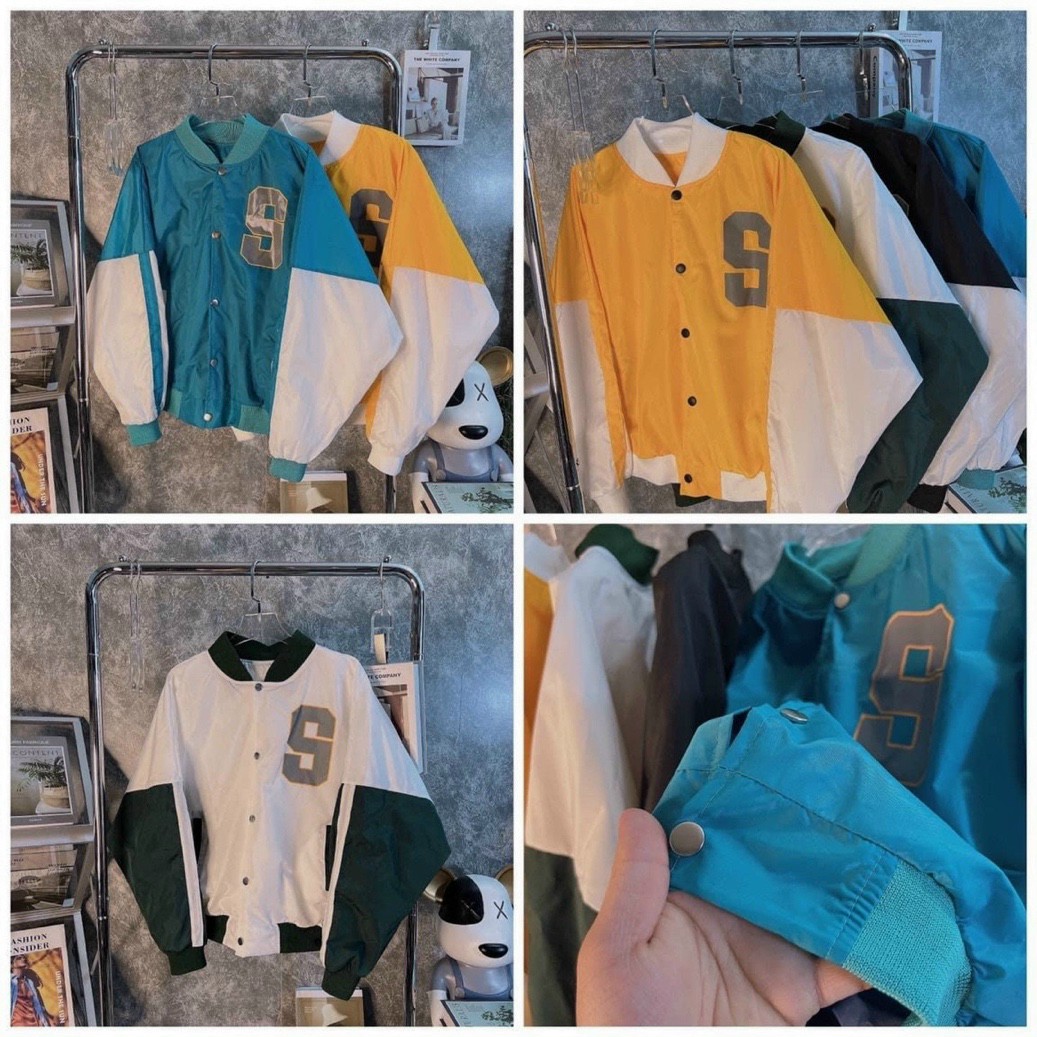 Áo Khoác Dù Bomber Kiểu Croptop Họa Tiết Chữ S Kiểu Cánh Dơi Chuẩn Form Cưc Xinh Xắn Hàng Bao Đẹp