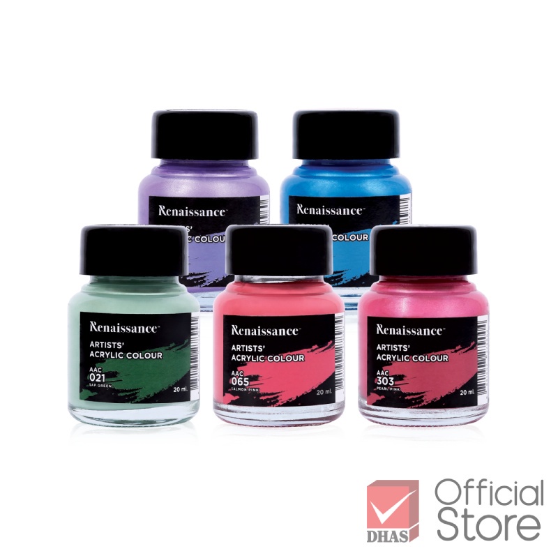 Lọ màu nước Acrylic, sơn acrylic 20ml Renaissance không trôi vẽ được trên mọi chất liệu