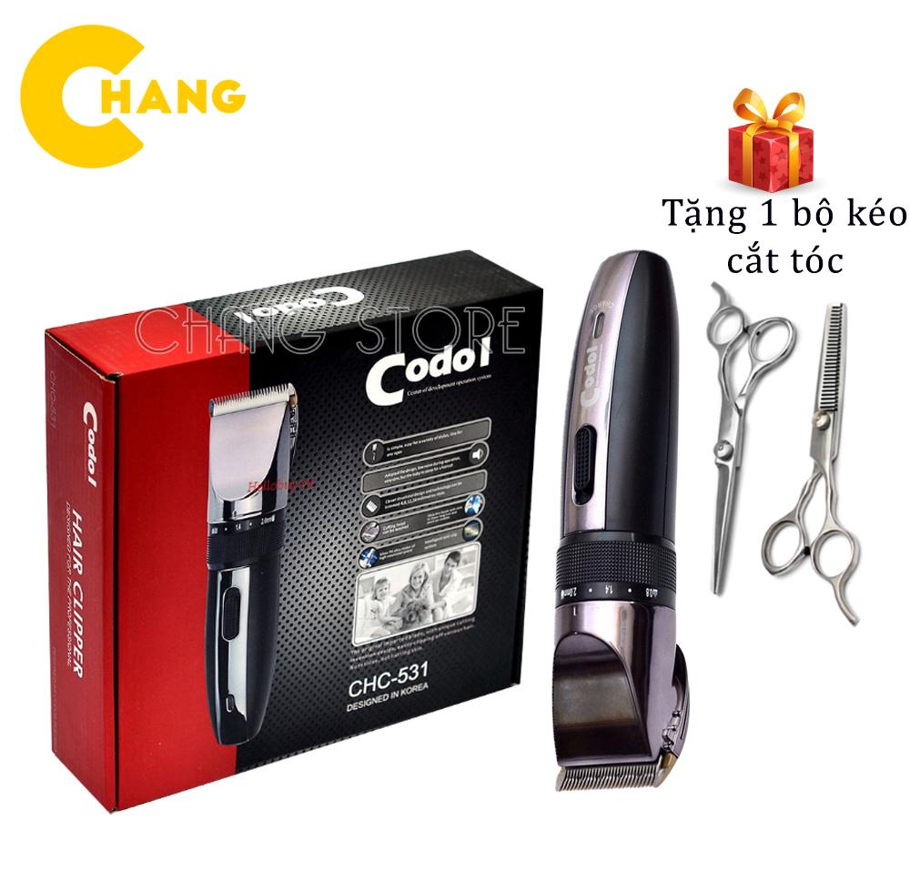 Tông Đơ Cắt Tóc Hàn Quốc Codol Chc 531 Cao Cấp, Sử Dụng Pin Sạc Tặng Bộ Kéo Cắt Tỉa BH12T