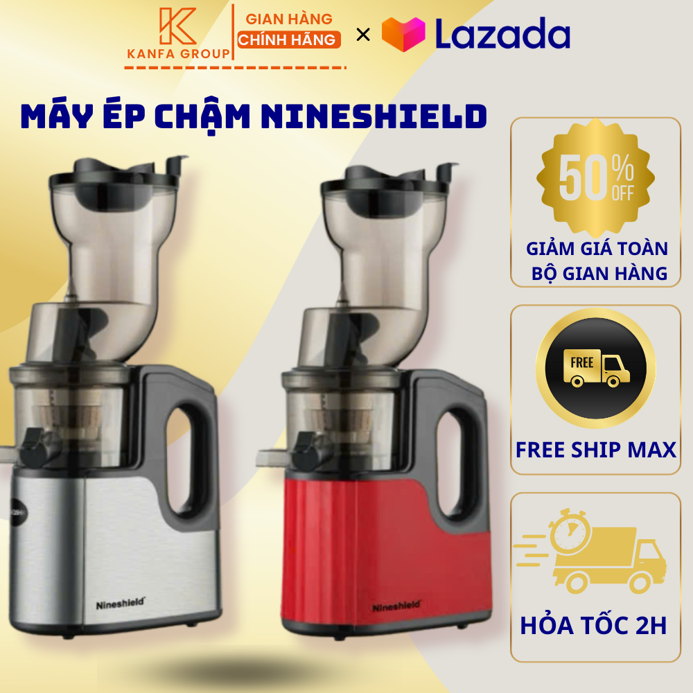 Máy Ép Chậm Cổ Rộng NINISHIELD Ép Nguyên Quả Siêu Mạnh Mẽ Tiết Kiệm Điện, Kiểu Dáng Sang Trọng - Máy Ép Chậm Hoa Quả Cao Cấp Ép Trái Cây, Cần Tây Rau Má Dễ Dàng