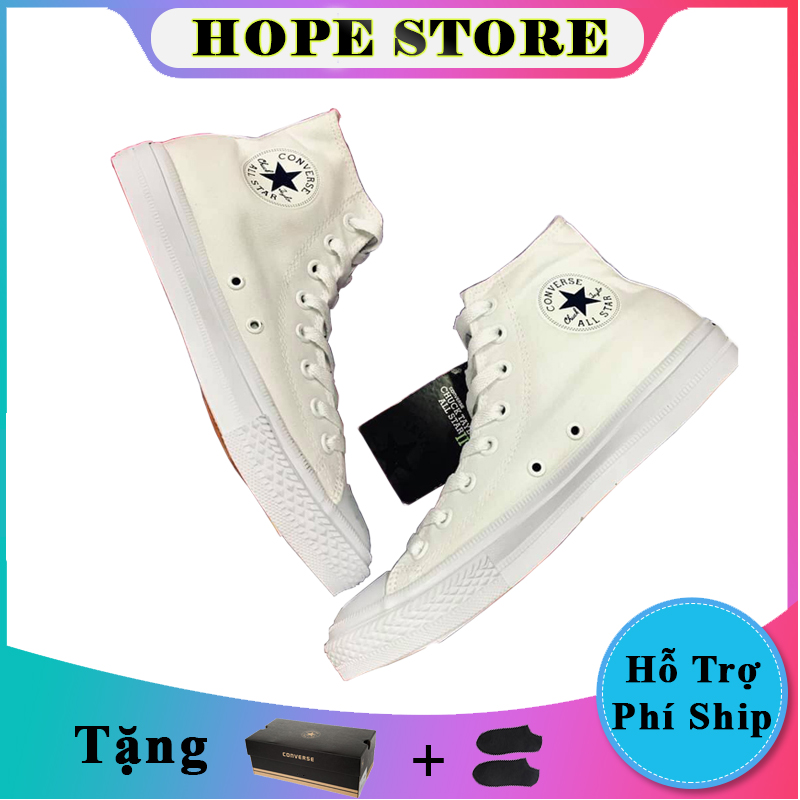 Giày thể thao thời trang nam, nữ Converse Chuck 2 cổ cao màu trắng