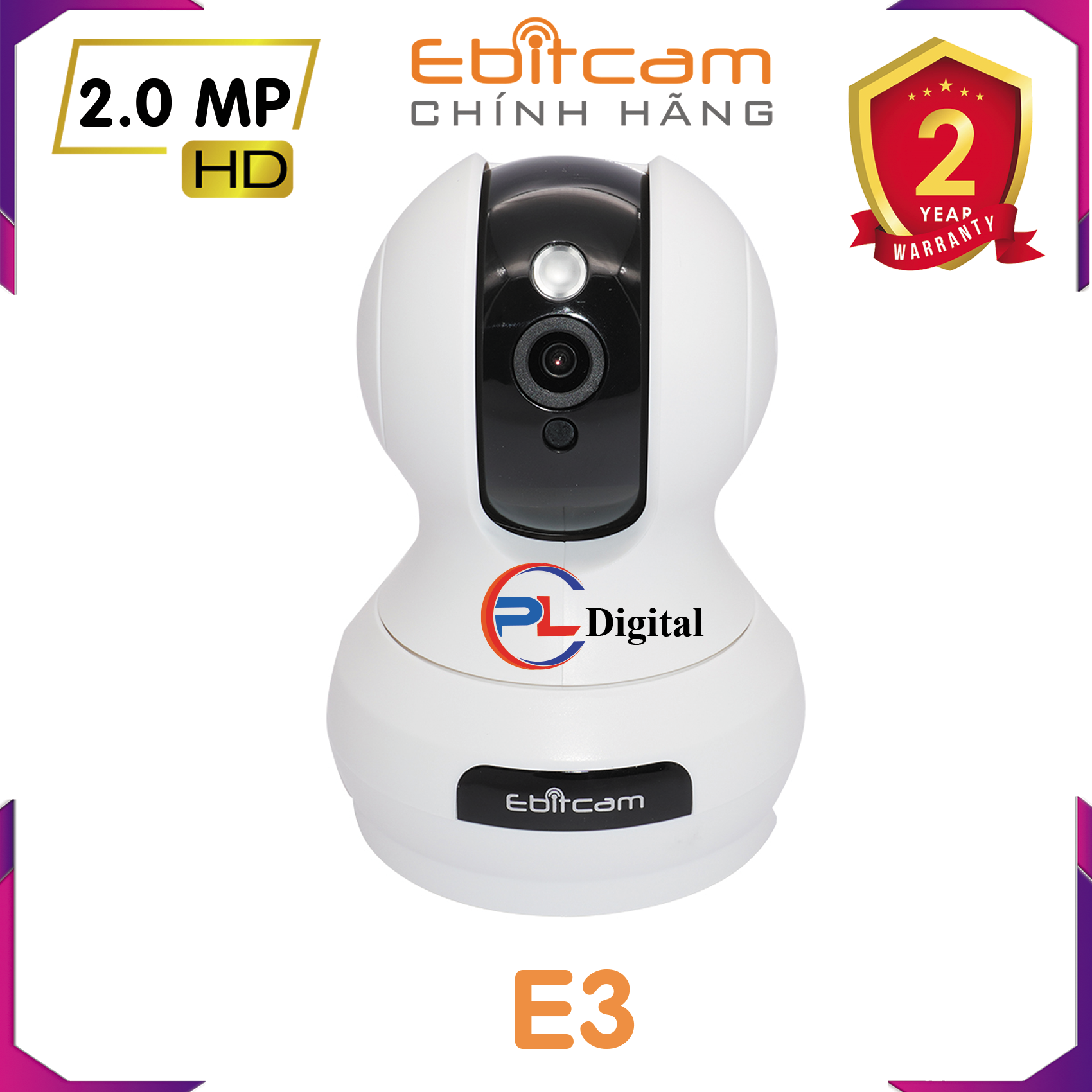 Camera ip wifi ebitcam e3 2mp full hd 1080p - hàng chính hãng