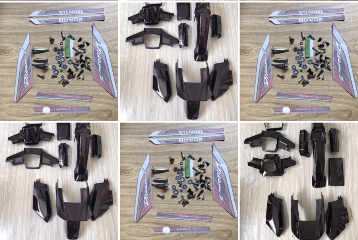 COMBO BỘ DÀN ÁO TEM ỐC SUPER DREAM HAY DREAM II MÀU NHO